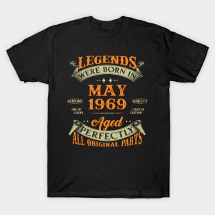 54th Birthday Gift Legends Born In May 1969 54 Years Old T-Shirt